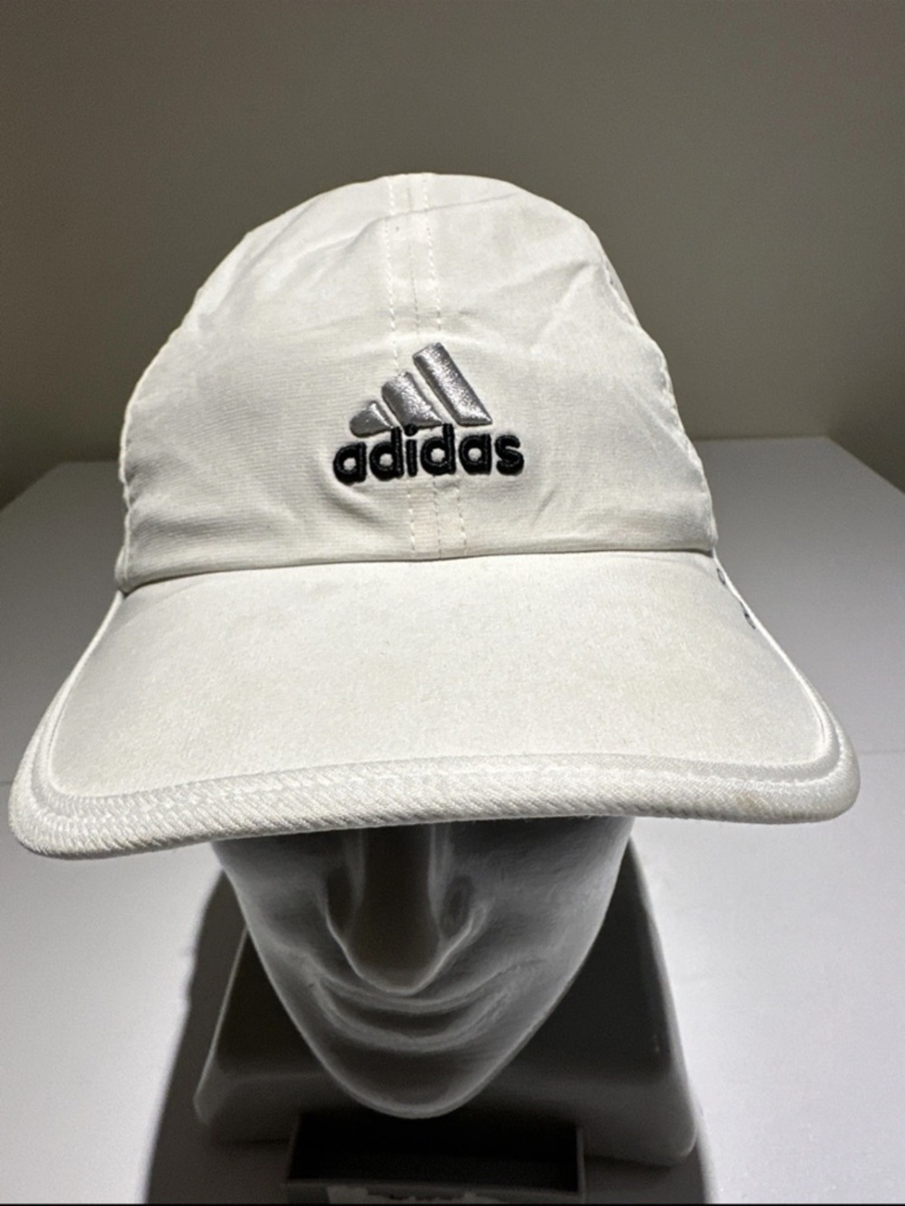 adidas White and Black Logo Tennis Cap